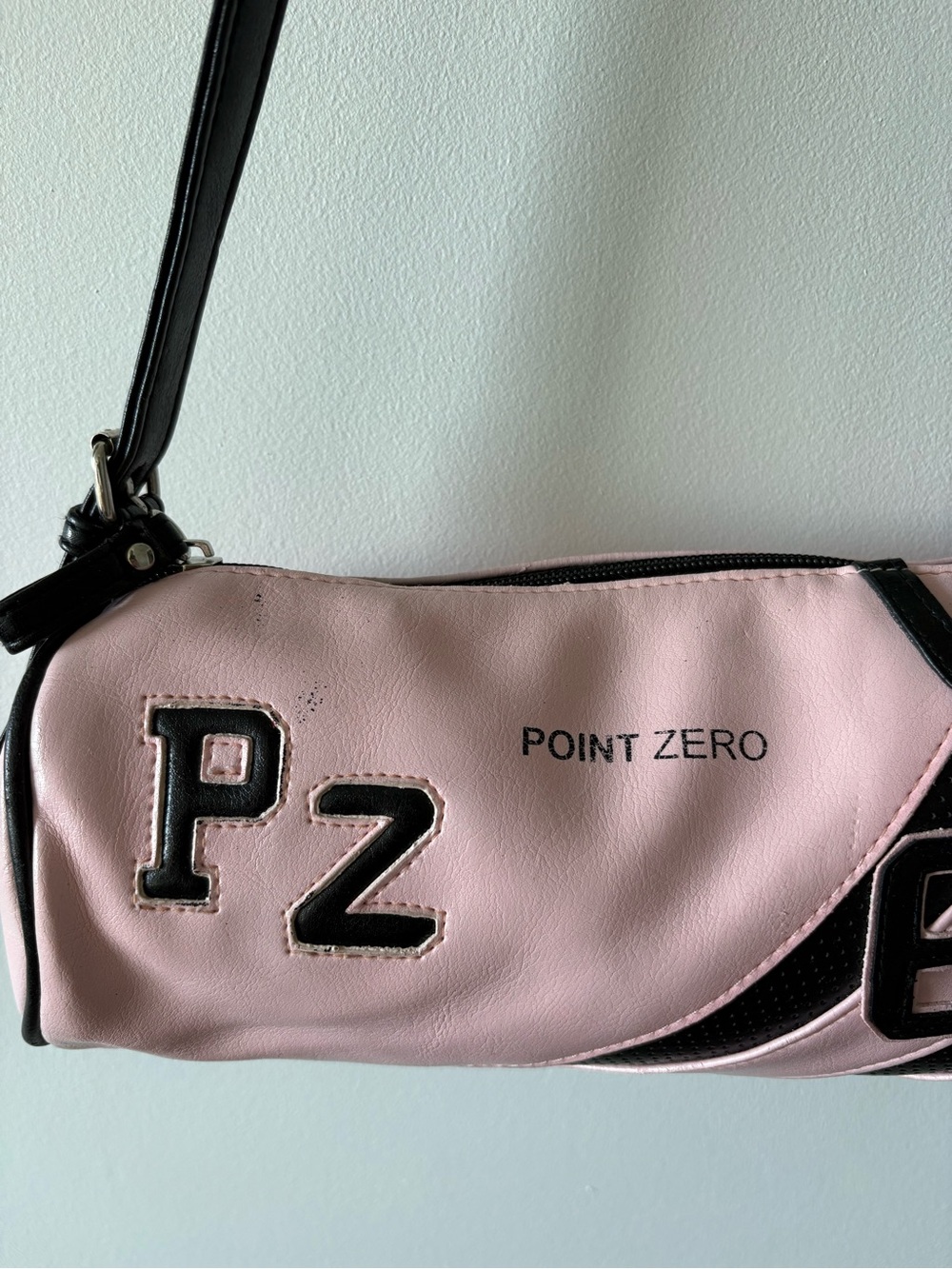 Point Zero Light Pink Shoulder Bag with Black Accents - Picture 2 of 7